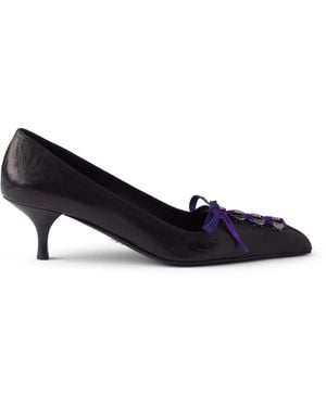 Prada DÉcolletÉ in pelle effetto anticato - Blu