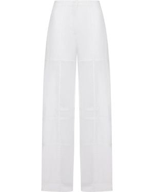 Jil Sander Cotton Palazzo Trousers - White