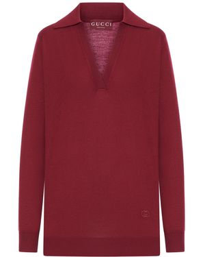 Gucci Lightweight Wool Polo Shirt With Embroidered Logo