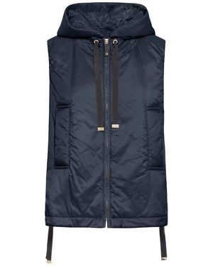 Max Mara Padded Vest With Hood - Blue