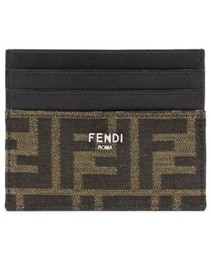 Fendi Ff Jacquandi Card Holder - Black