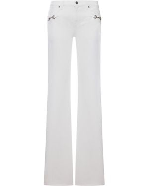 Gucci Flare Jeans With Clamps - White