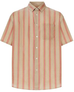 Saint Laurent Chemise in twill di cupro a righe - Neutro