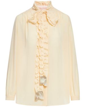 Valentino Garavani Crepe De Chine Shirt - Natural