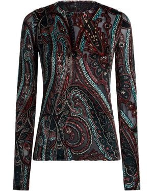 Etro Maglia in ciniglia jacquard con motivo paisley - Nero