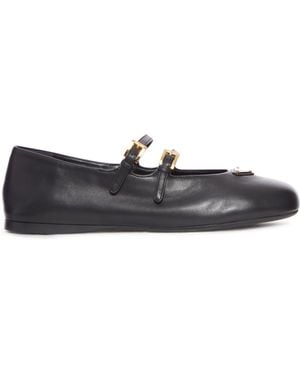 Prada Nappa Leather Ballerinas - Black