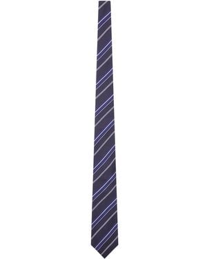 Tom Ford Silk Tie With Diagonal Stripes - Blue