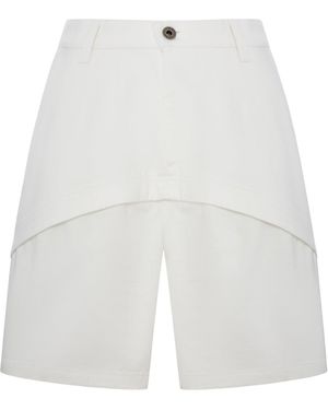 Loewe X Paula's Ibiza Asymmetric Panelled Denim Shorts - White
