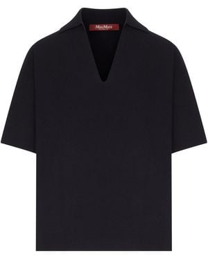 Max Mara Maglia oncia modello polo in viscosa - Blu
