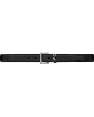 Saint Laurent Belt With Square Buckle With Cassandre Logo - White
