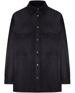 Salvatore Santoro Suede Overshirt - Blue