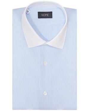 Nome Camicia classica a righe in cotone - Blu