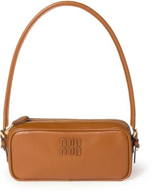 Miu Miu Leather Pouch - Brown