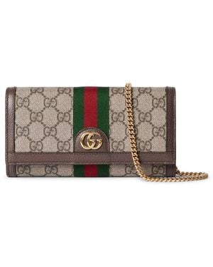 Gucci Ophidia Wallet With Chain - Brown