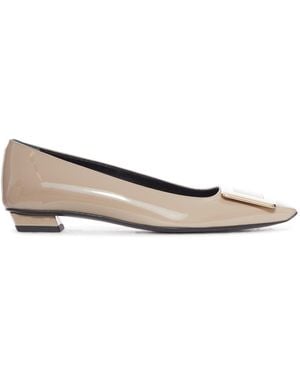 Roger Vivier Patent Leather Ballerinas - Brown