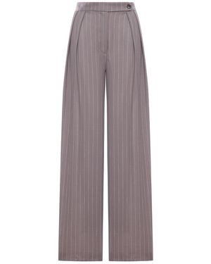 Dries Van Noten Wide-Leg Pinstriped Fabric Pants With Pleats - Purple
