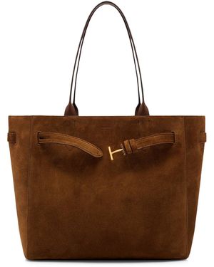 Tom Ford Borsa media audrey in pelle scamosciata - Marrone