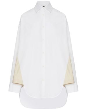 Loewe X Paula's Ibiza Asymmetric Cotton Poplin Shirt - White