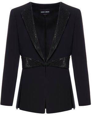 Giorgio Armani Jacquard Jacket With Sequins in Blue | Lyst