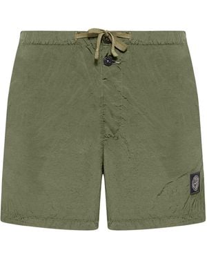 Stone Island Costume da bagno con logo compass militare - Verde