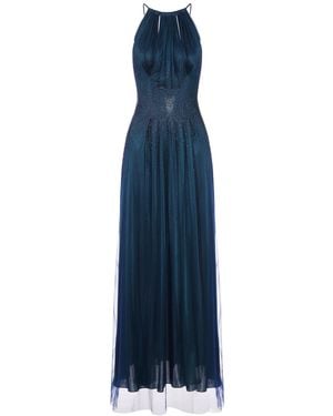 Giorgio Armani Jersey Dress With Rhinestone Detail - Blue