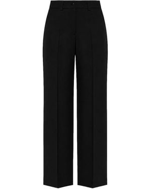 Moncler Wide-Leg Wool Pants With A Patch On The Back - Black
