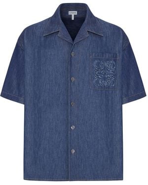 Loewe Lightweight Cotton Chambray Shirt - Blue