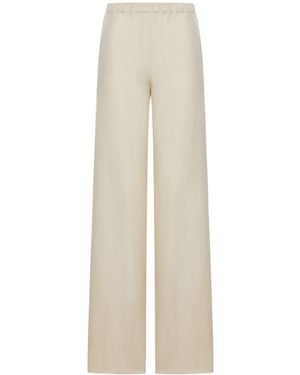 Max Mara Linen And Silk Pants - White
