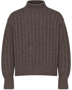 Rick Owens Knitted High-Neck Sweater - Brown