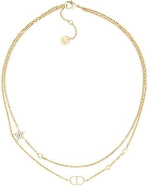Dior Double Petit Cd Necklace - Metallic