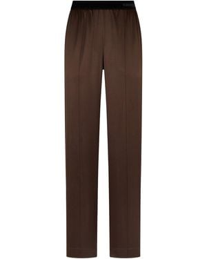 Tom Ford Stretch Silk Satin Pants - Brown