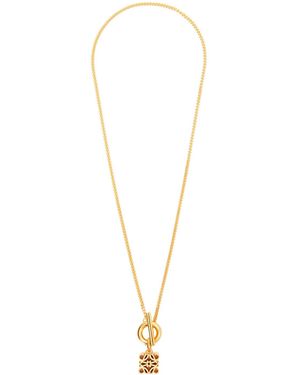Loewe Anagram Pendant Necklace In Sterling Silver - White