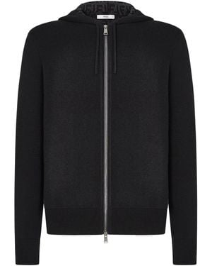Fendi Ff Zucca Cashmere Sweatshirt - Black