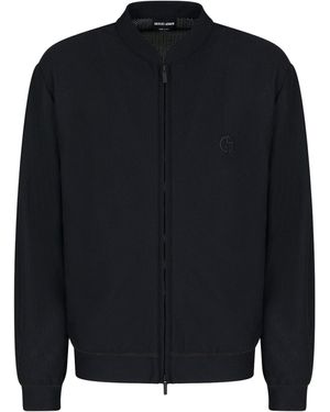 Giorgio Armani Blouson in jersey double di micro modal - Blu
