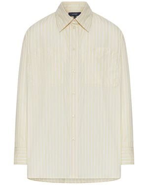 Soeur Oversized Cotton Shirt With Patched Pocket - White