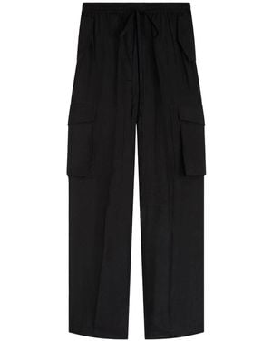 Phoebe Philo Silk Cargo Pants - Black
