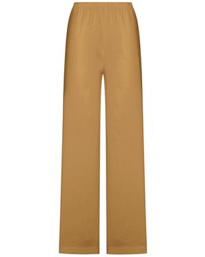 Max Mara Pure Destiny Pants In Linen Blend Canvas - Natural