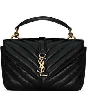 【SAINT LAURENT】COLLEGE CHAIN BAG MEDIUM SAINT LAURENT College Medium Chain quilted leather shoulder