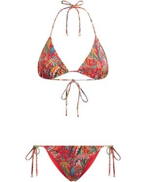 Etro Bikini con motivo paisley foliage - Rosso