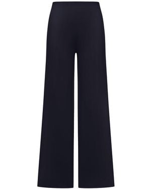 Max Mara Pure Crepe Knit Trousers - Blue
