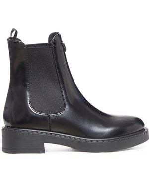 Prada Stivaletti in pelle spazzolata - Nero