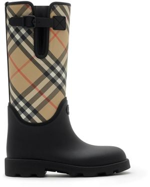 Burberry Marsh Stamp High Rubber Boots - Black