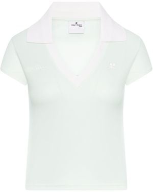 Courreges Sport Cropped Polo - White
