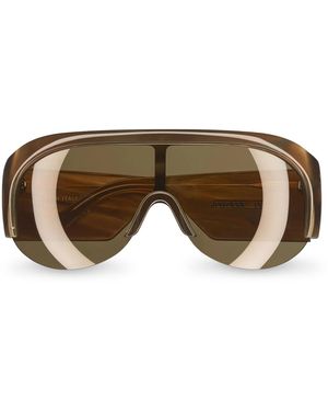 Phoebe Philo Occhiali da sole half bombÉ in acetato - Marrone