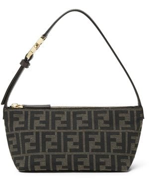Fendi Vanity Pouch Small Ff Zucca - Black