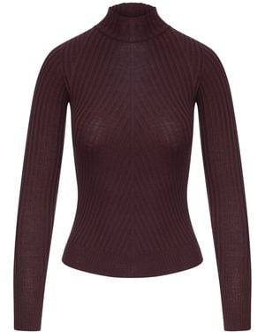 Roberto Collina Ribbed Turtleneck Sweater - Purple