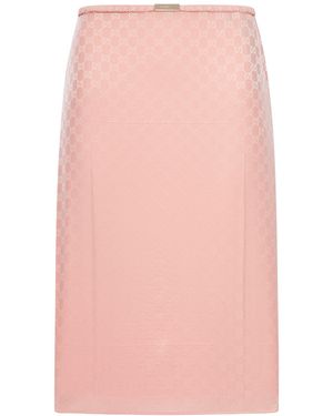 Gucci Gg Jacquard Silk Skirt - Pink