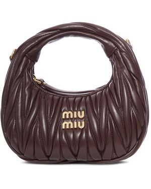 Miu Miu Wander Mini Hobo Bag - Brown