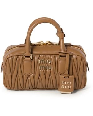 Miu Miu Arcadie Bag In Quilted Nappa - Brown