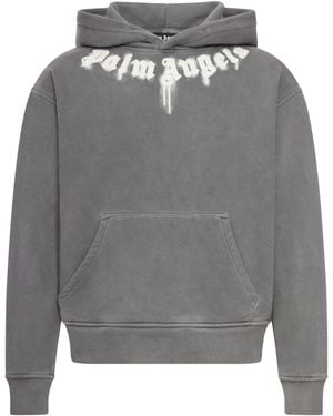 Palm Angels Hoodie With Logo - Gray